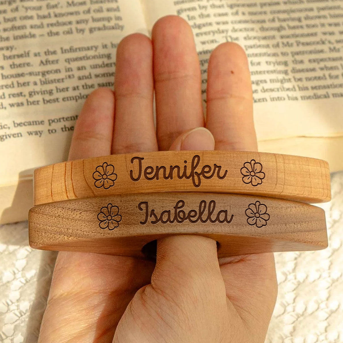 Custom Christmas Birthday Bookish Gifts For Book Lovers, Bookworms, Readers • Spread Those Pages - Personalized Book Page Holder