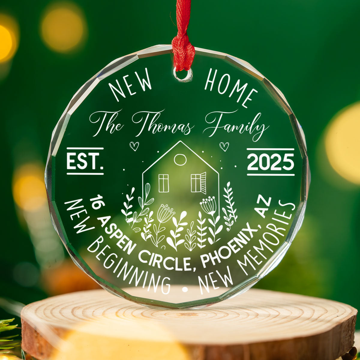 Custom Keepsake Christmas Ornament •  Built With Love And Dreams - Personalized Glass Ornament