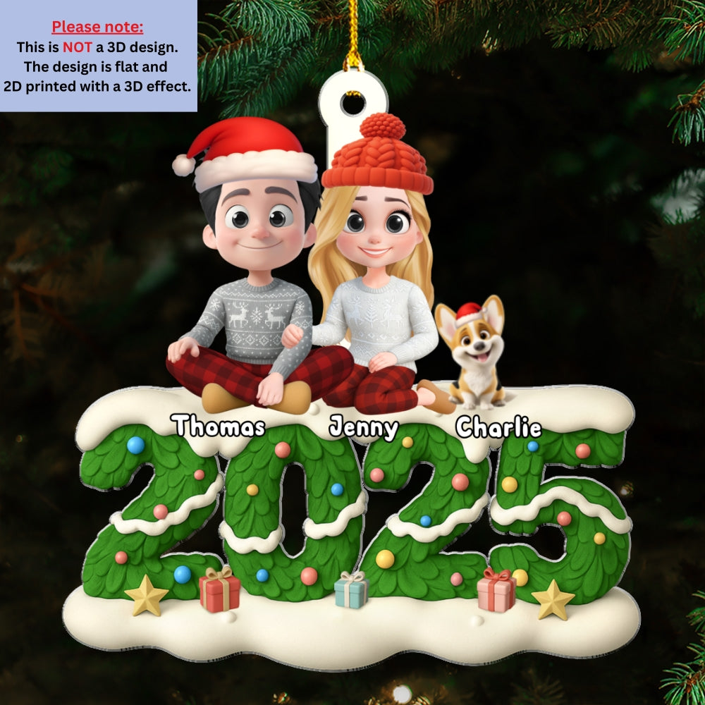 Custom Keepsake Christmas Ornament •  We And Our Dog Green - Personalized Acrylic Ornament