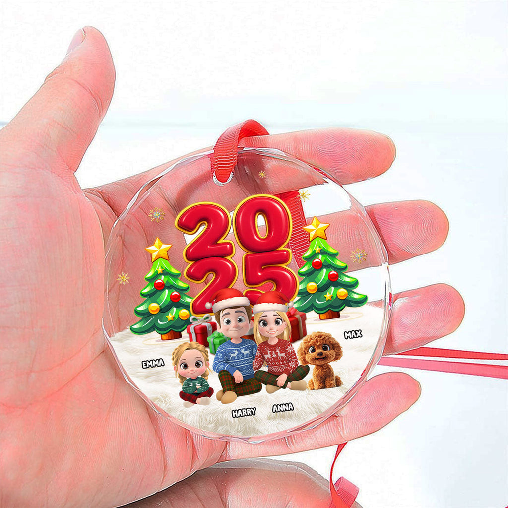 Custom Family Ornament, Christmas Gift for Family Members •  You Me And Our Kids - Personalized Glass Ornament