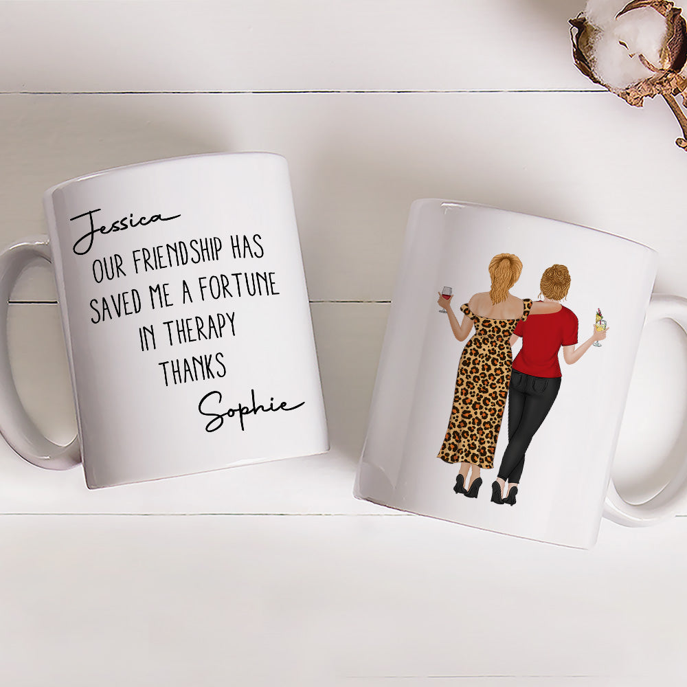Custom Best Friend, Christmas & Birthday Friendship Keepsake Gift • Save Me A Fortune - Personalized Coffee Mug