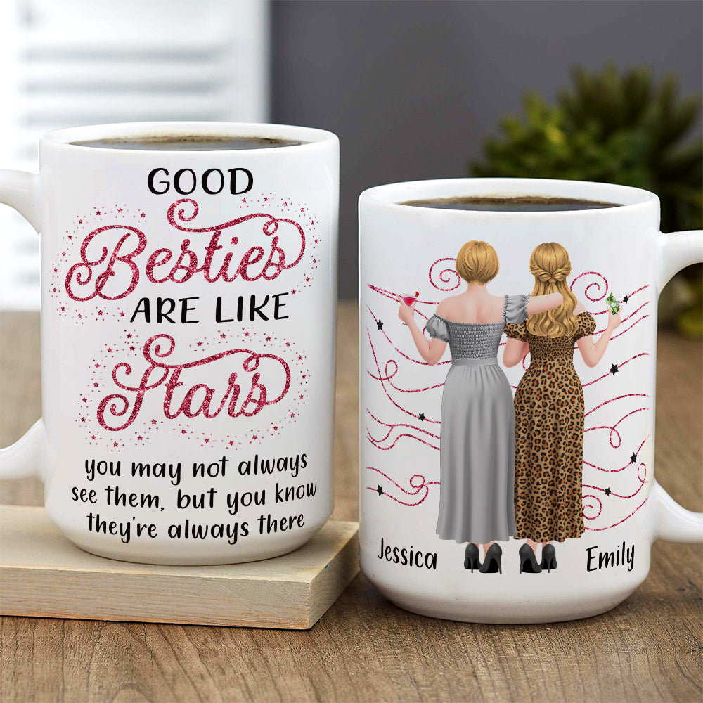 Custom Christmas & Birthday Gift for Brother & Sister • Good Relationships Are Like Star - Personalized Coffee Mug