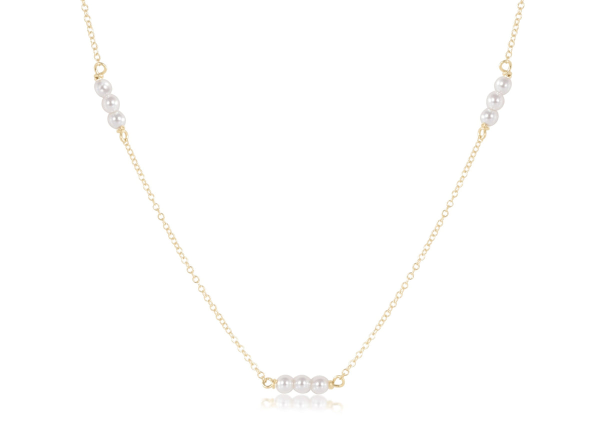 Choker Joy Simplicity Chain Gold - Pearl 3mm