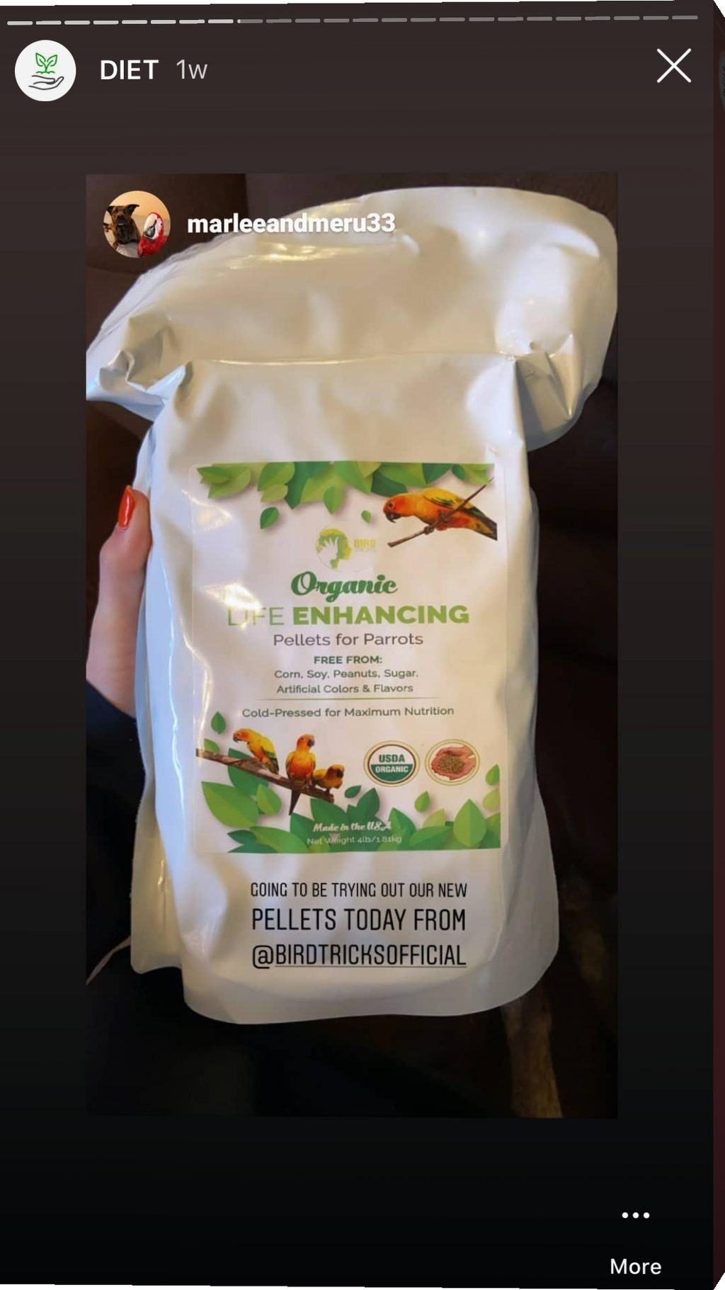 Organic Parrot Pellets (8lbs)