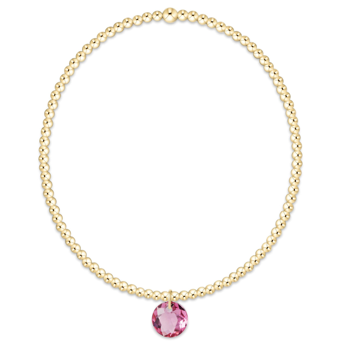 Classic Gold 2mm Bracelet - Reflection Small Charm - 10