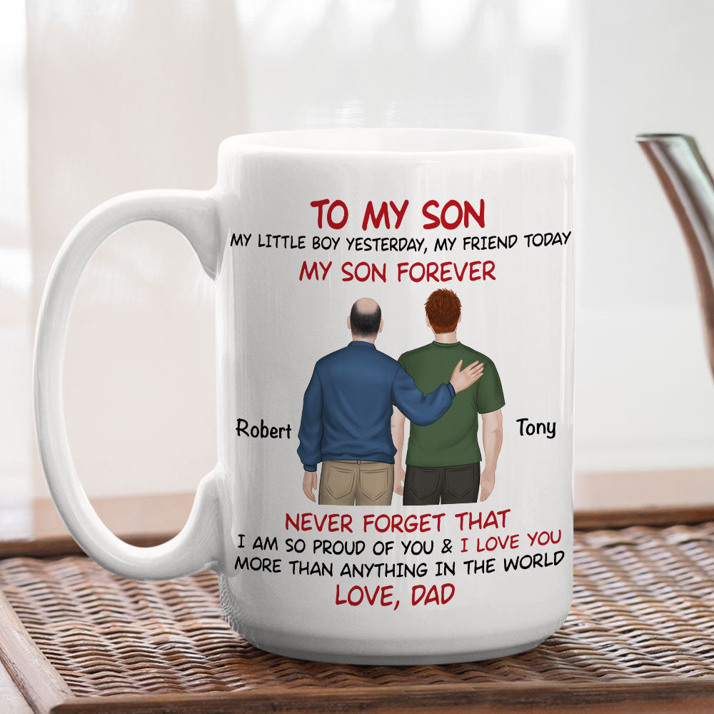 Custom Christmas & Birthday Gift for Son • My Son Forever Back View - Personalized Coffee Mug