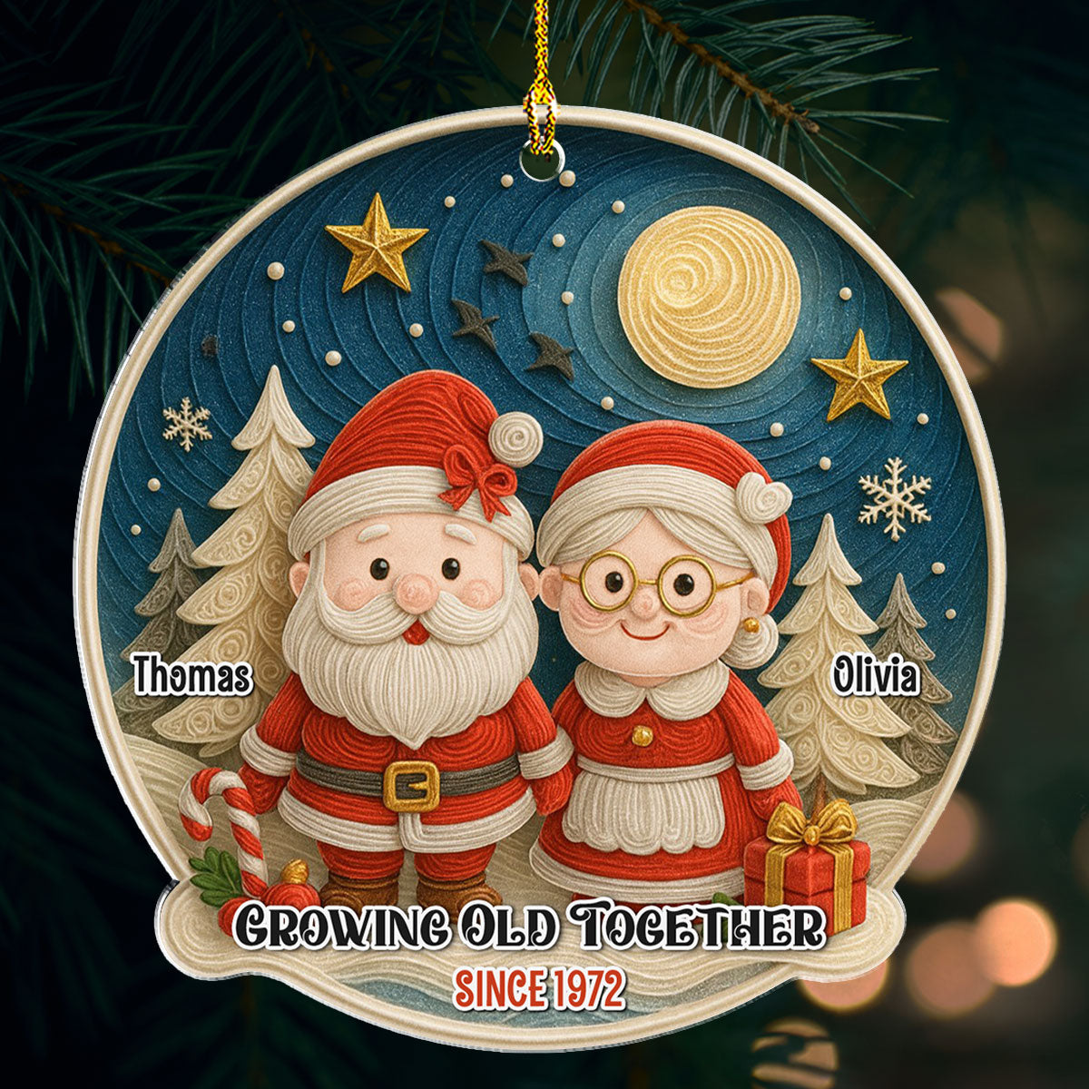 Custom Couple Christmas Ornament, Anniversary Gift •  Winter Wonderland 2025 - Personalized Acrylic Ornament