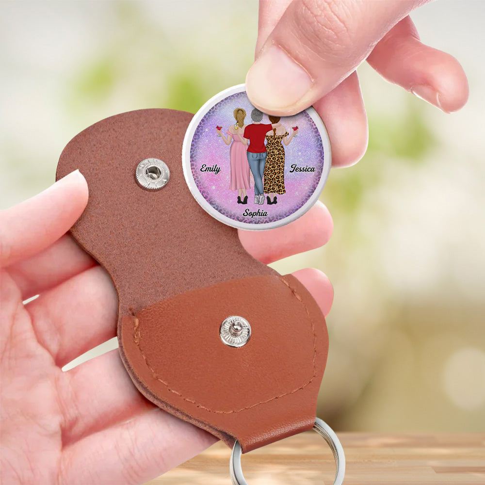 Custom Besties Coin Keychain, Friendship Birthday Gifts • Because Of You Bestie - Personalized Pocket Hug