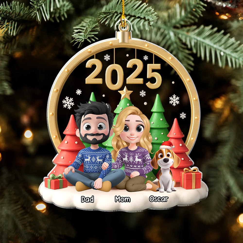 Custom Family Ornament, Christmas Gift for Family Members •  From Now Always Us - Personalized Acrylic Ornament