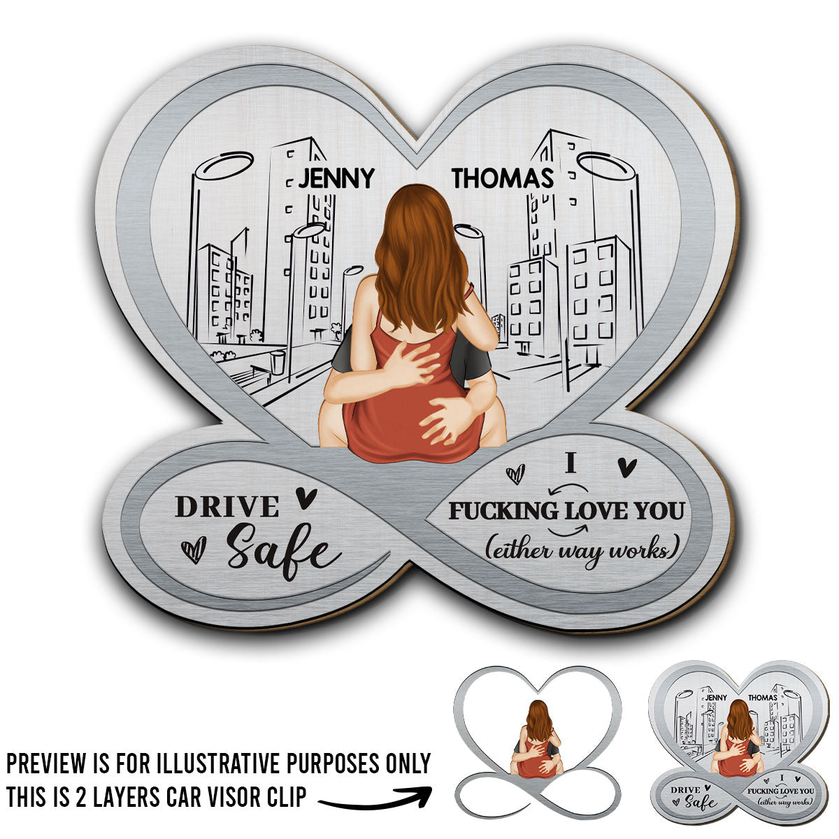 I Love You So Much - Personalized Car Visor Clip