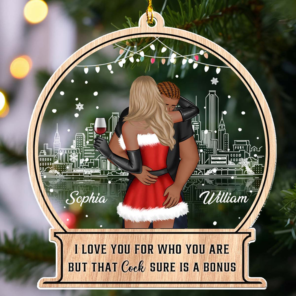 Custom Couple Christmas Ornament, Anniversary Gift •  Thanks For All - Personalized Acrylic Ornament