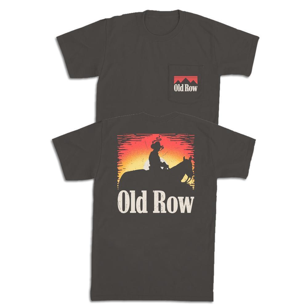 Smoking Cowboy Sunset Pocket Tee