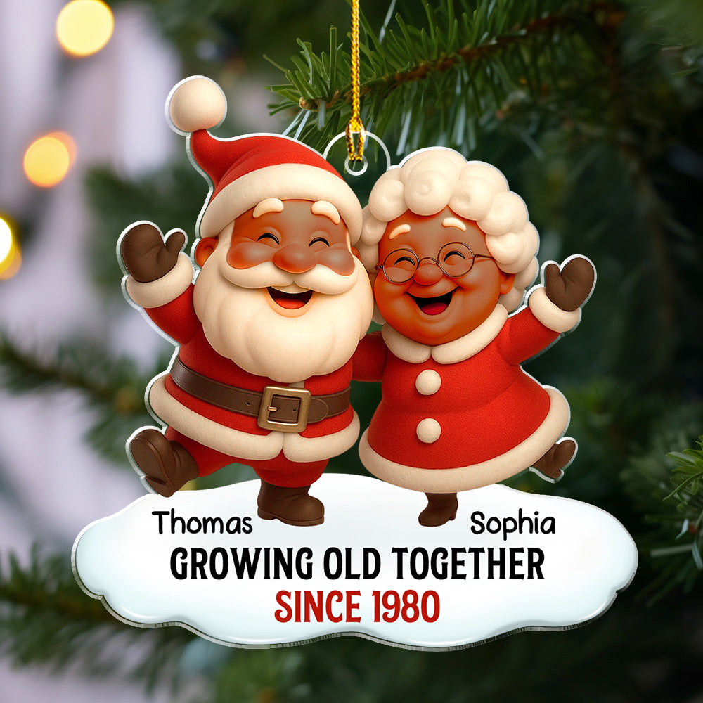 Custom Couple Christmas Ornament, Anniversary Gift •  Growing Old Together - Personalized Acrylic Ornament
