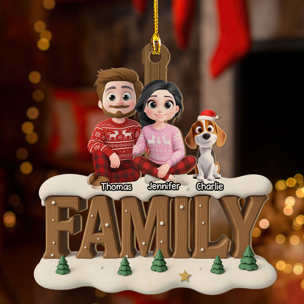 Custom Keepsake Christmas Ornament •  Family This Year Onwards - Personalized 3D Effect Wood Ornament