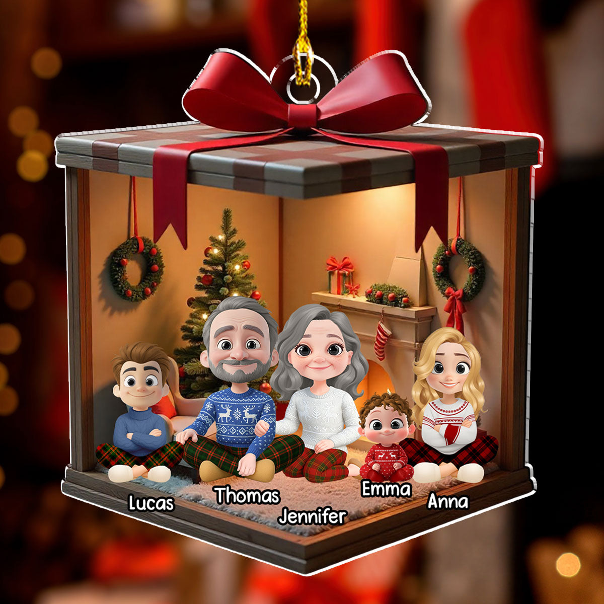 Custom Family Ornament, Christmas Gift for Family Members •  2025 Christmas - Personalized Acrylic Ornament