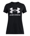 UA Velocity Big Logo Girls' Short Sleeve - Black