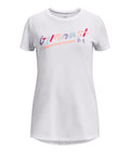 UA Gymnast Girls' Short Sleeve - White