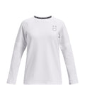 UA Utility Waffle Girls' Crew - White