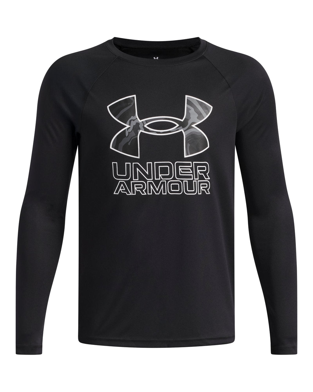 UA Tech™ Hybrid Print Boys' Long Sleeve - Black