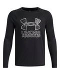 UA Tech™ Hybrid Print Boys' Long Sleeve - Black