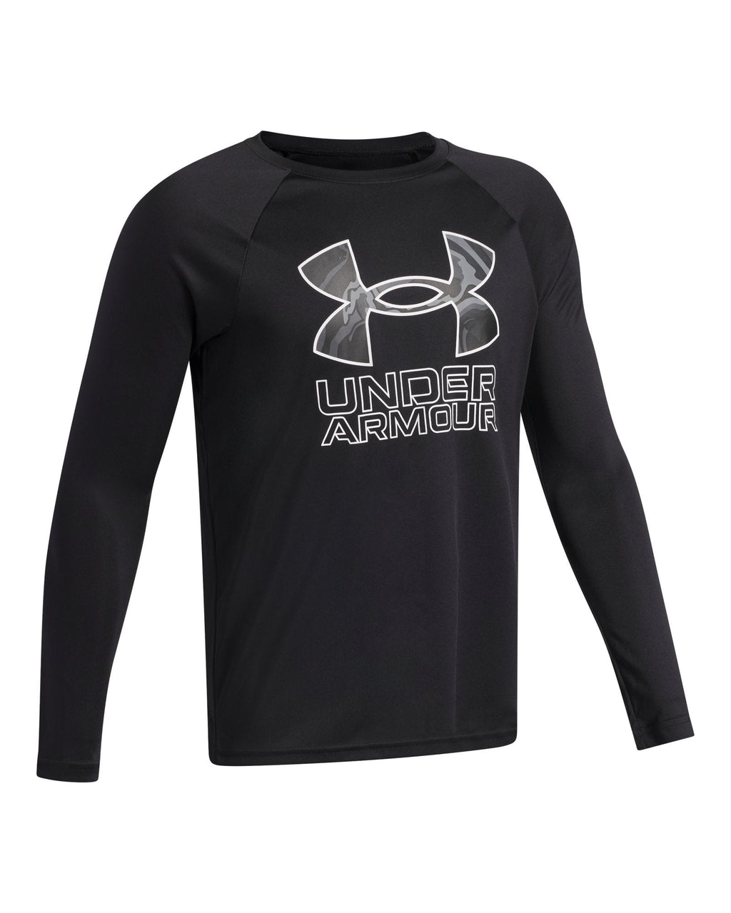 UA Tech™ Hybrid Print Boys' Long Sleeve - Black