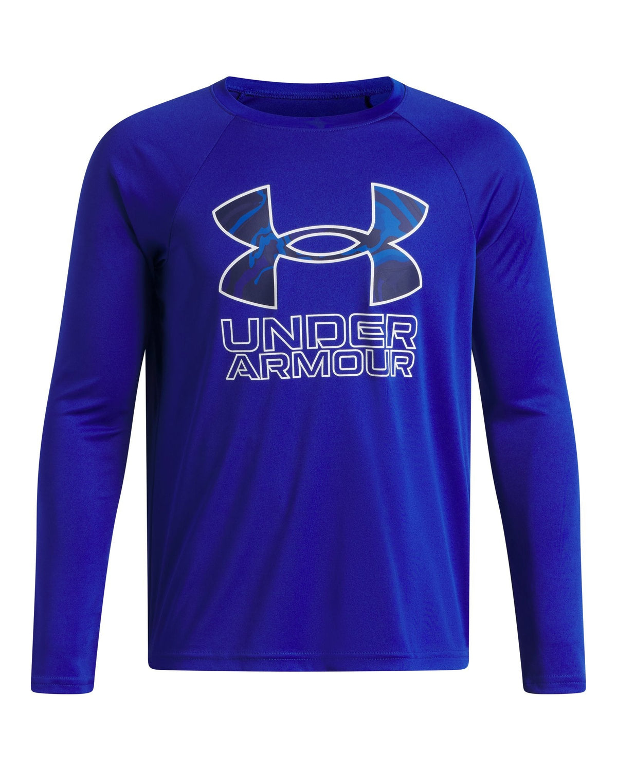 UA Tech™ Hybrid Print Boys' Long Sleeve - Blue