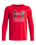 UA Tech™ Hybrid Print Boys' Long Sleeve - Red