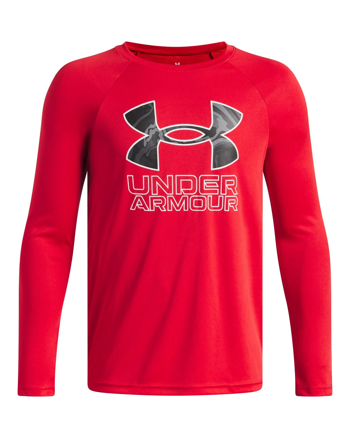 UA Tech™ Hybrid Print Boys' Long Sleeve - Red