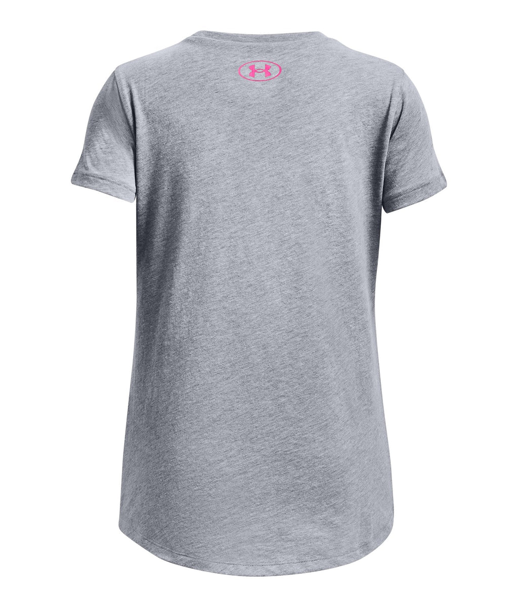 UA Plate Fill Girls' Short Sleeve - Blue