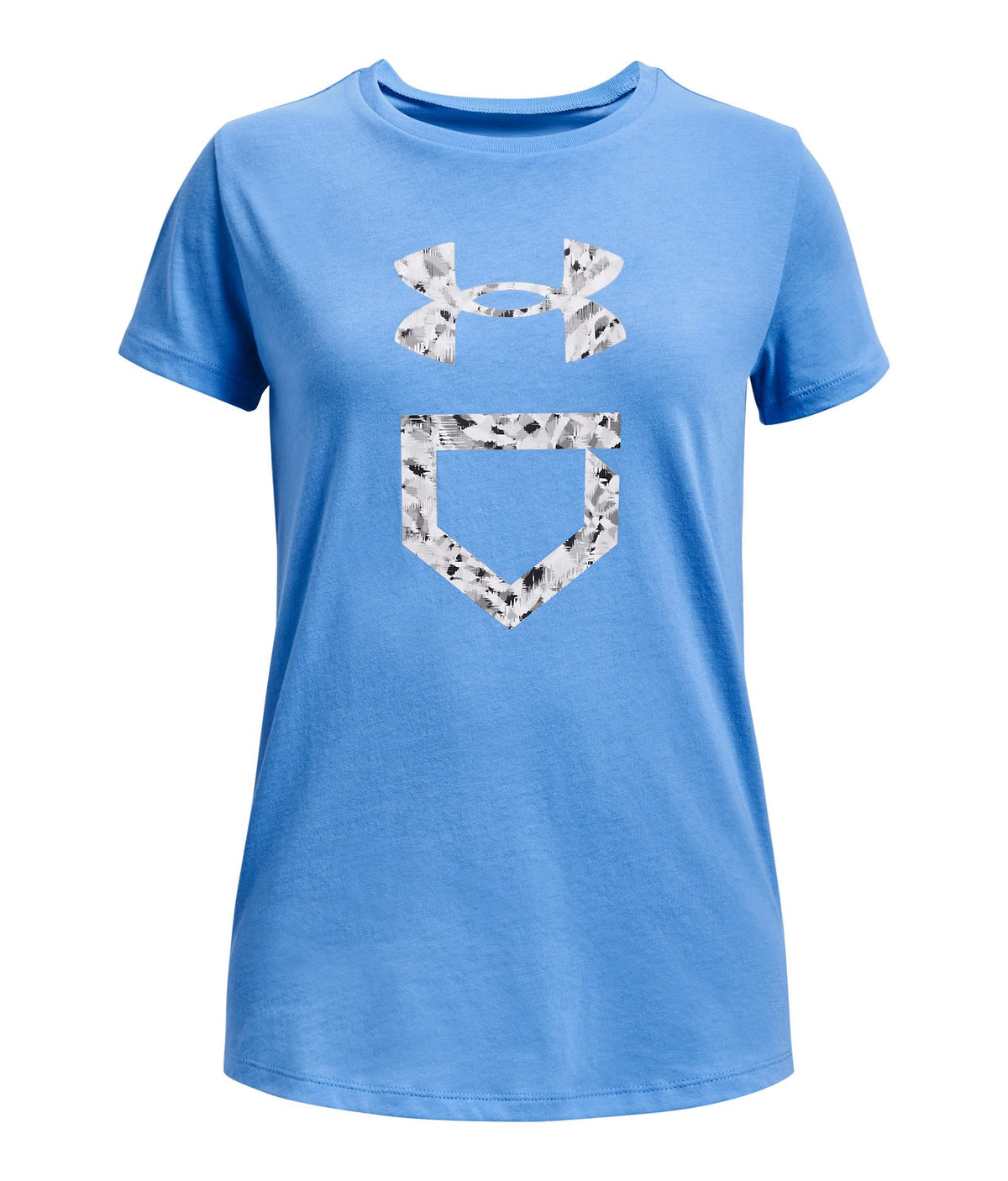 UA Plate Fill Girls' Short Sleeve - Blue