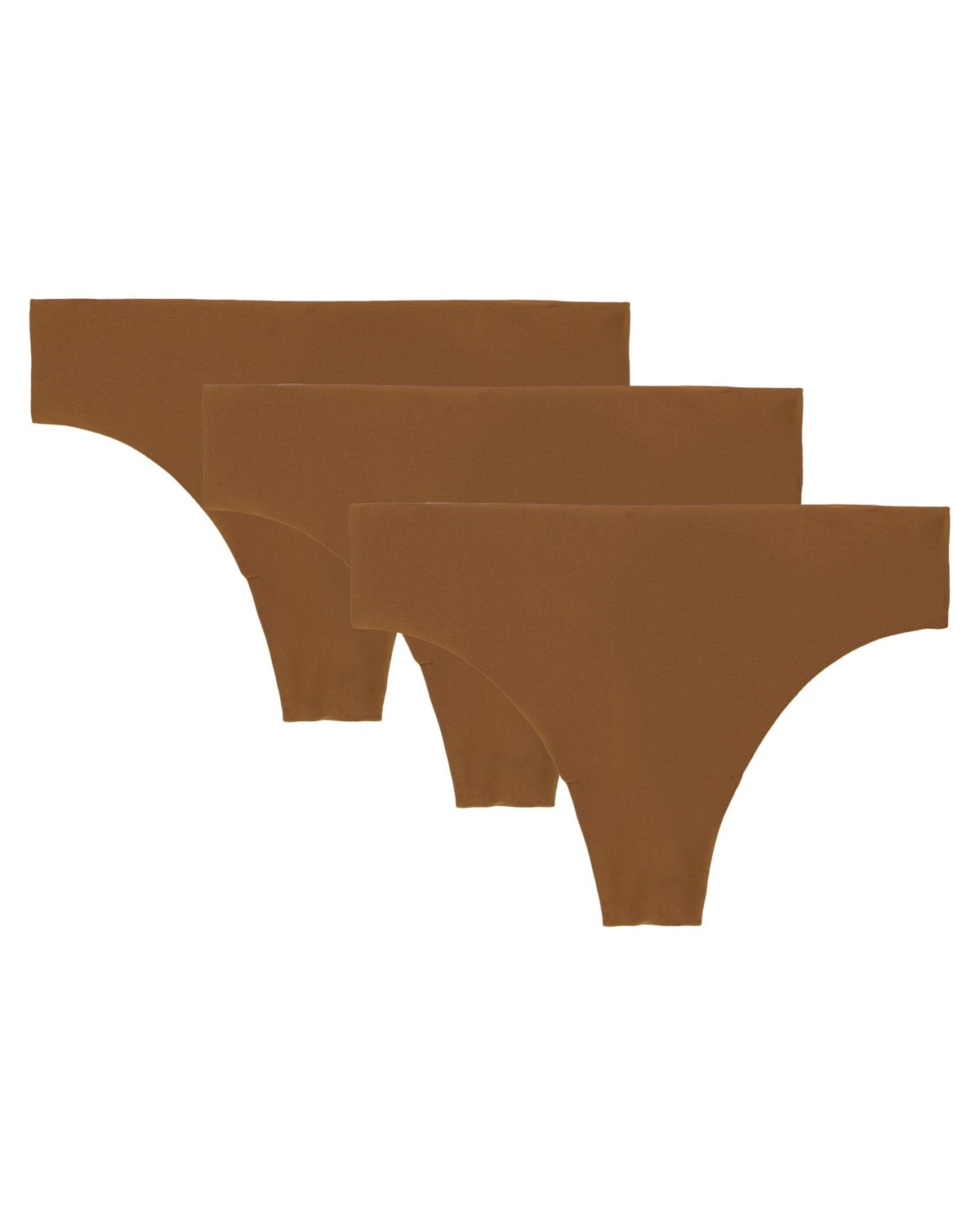 UA Essential Stretch Women's 3-Pack No Show Thong - Brown