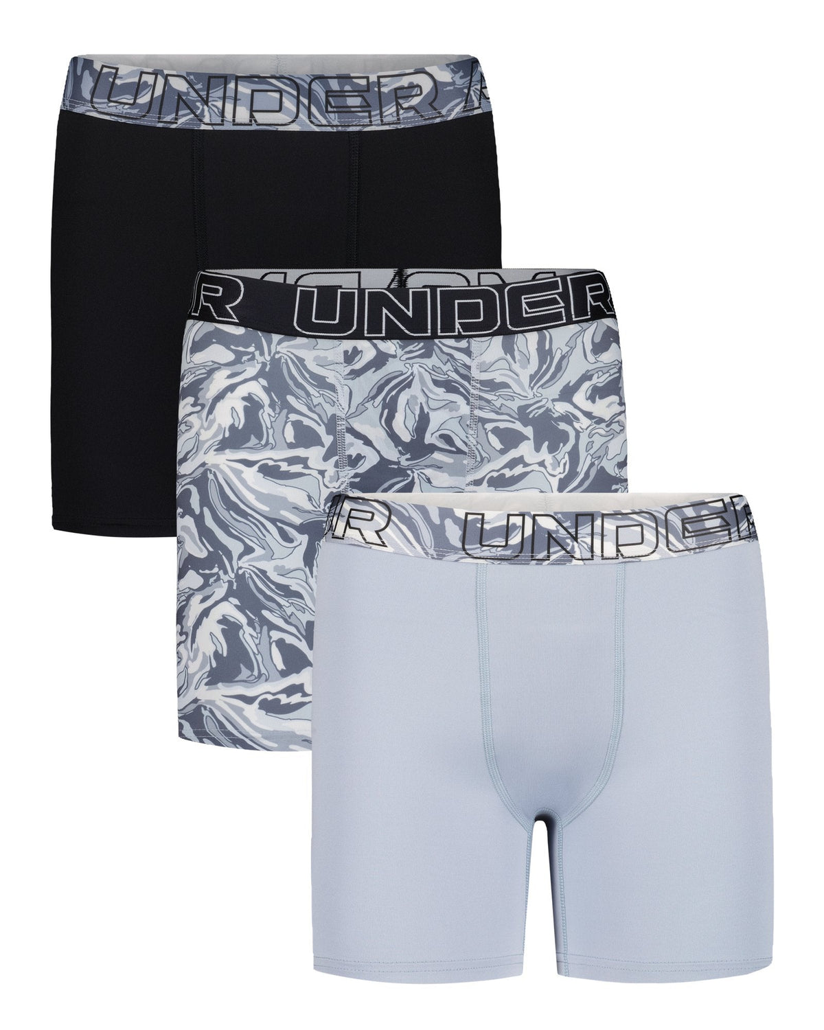 UA Performance Tech™ Printed Boys' 4" Boxerjock® - Gray