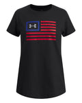 UA Freedom Flag New Girls' T-Shirt - Black