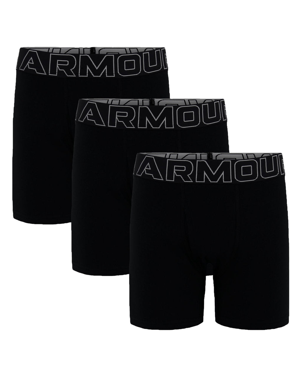 UA Performance Cotton Boys' 4" 3-Pack Boxerjock® - Gray