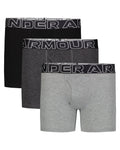 UA Performance Cotton Boys' 4" 3-Pack Boxerjock® - Gray
