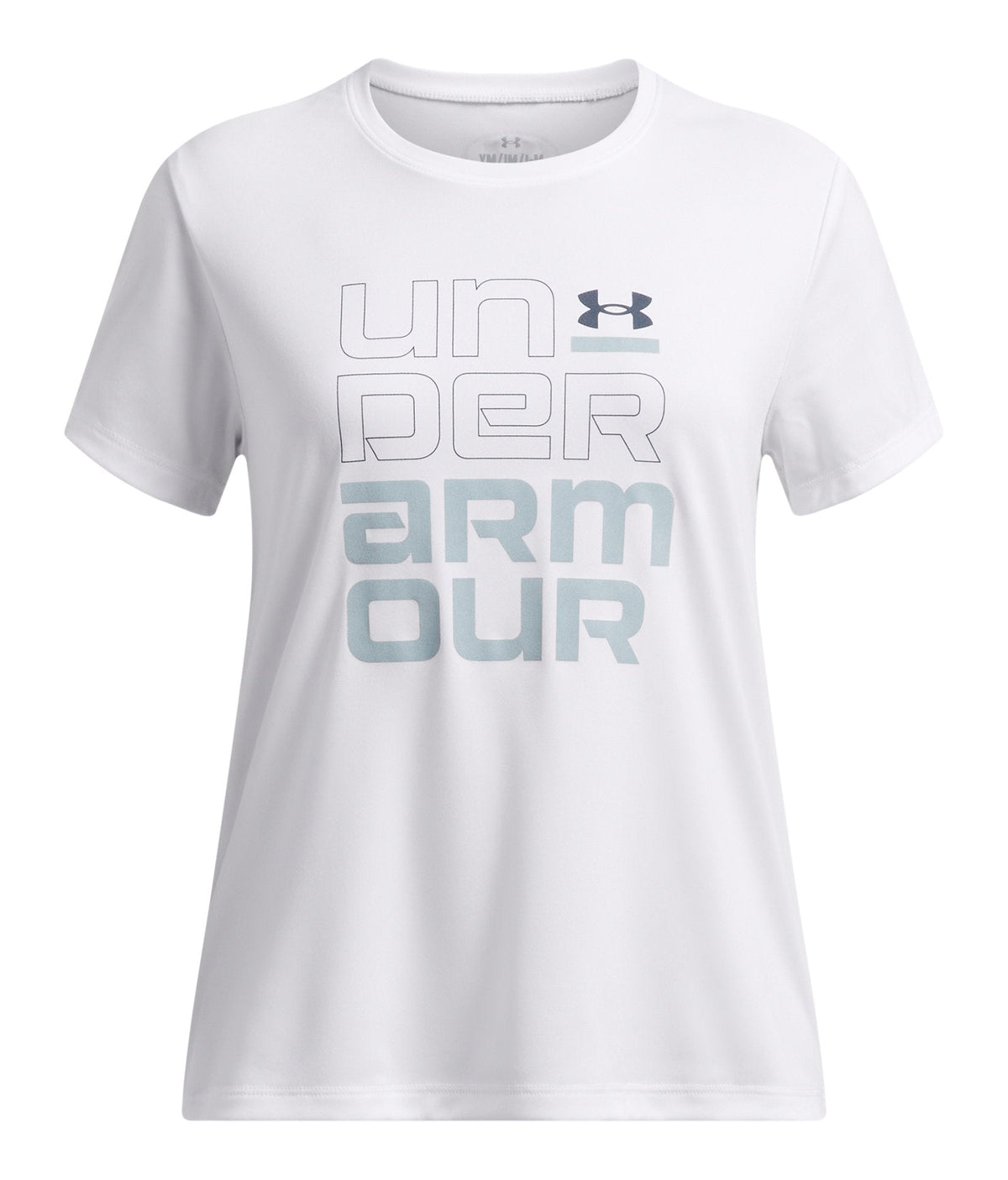 UA Tech™ Split Wordmark Girls' Short Sleeve - White