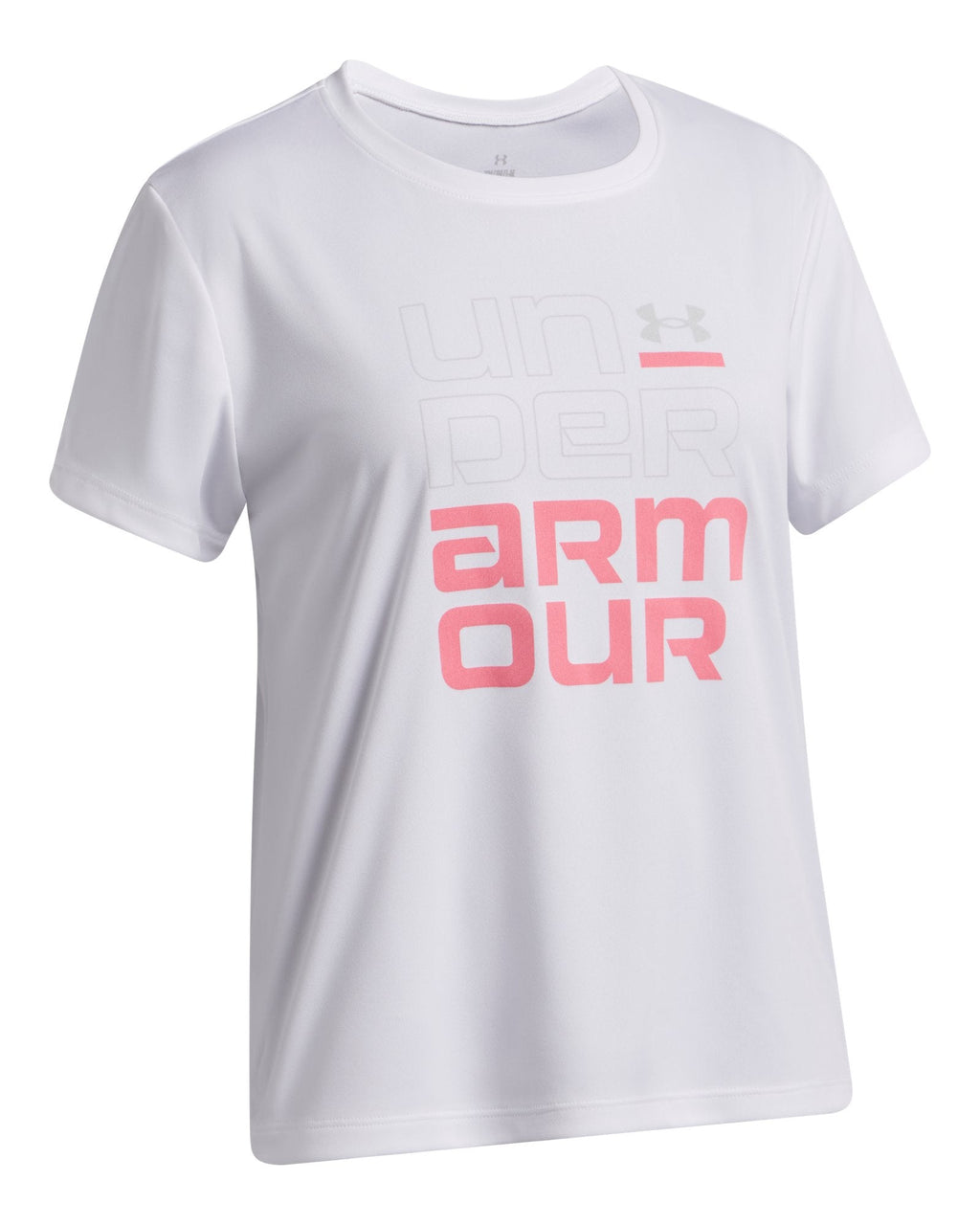 UA Tech™ Split Wordmark Girls' Short Sleeve - White