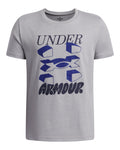 UA Split Big Logo Boys' Short Sleeve - Gray
