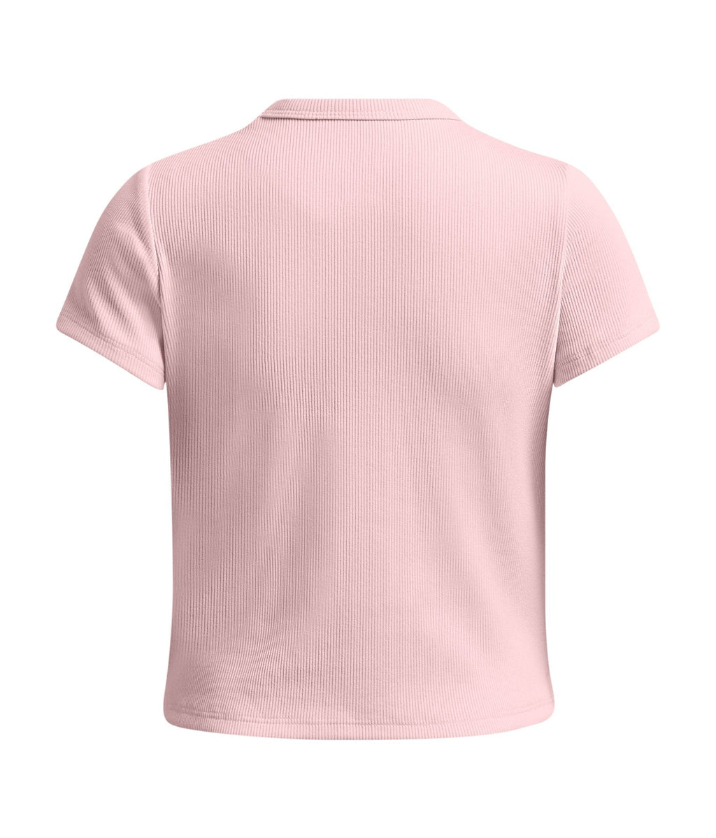 UA Rival Rib Girls' Short Sleeve - Pink