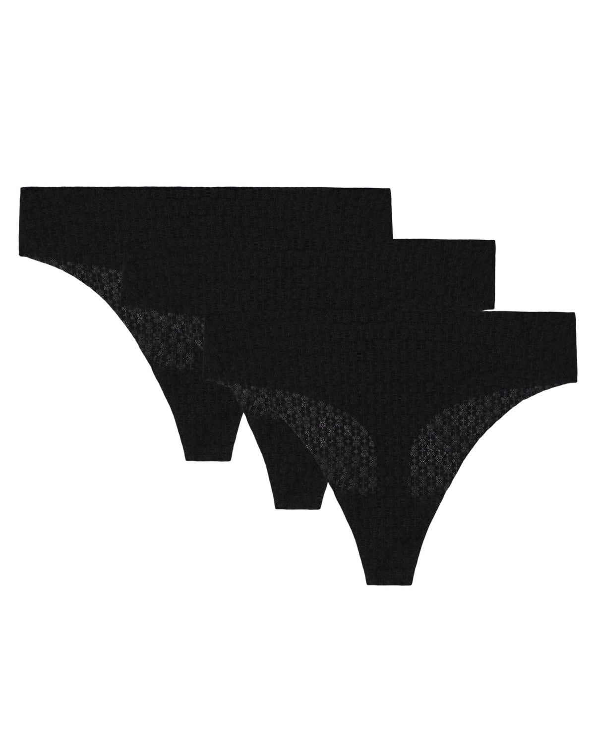 UA Pure Stretch Mesh Women's Thong Underwear - Black