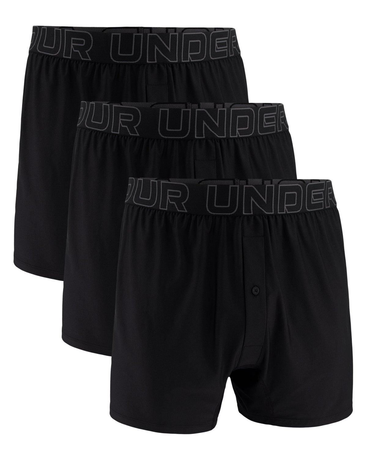 UA Performance Tech Mesh Men's 6" 3-Pack Boxer - Black