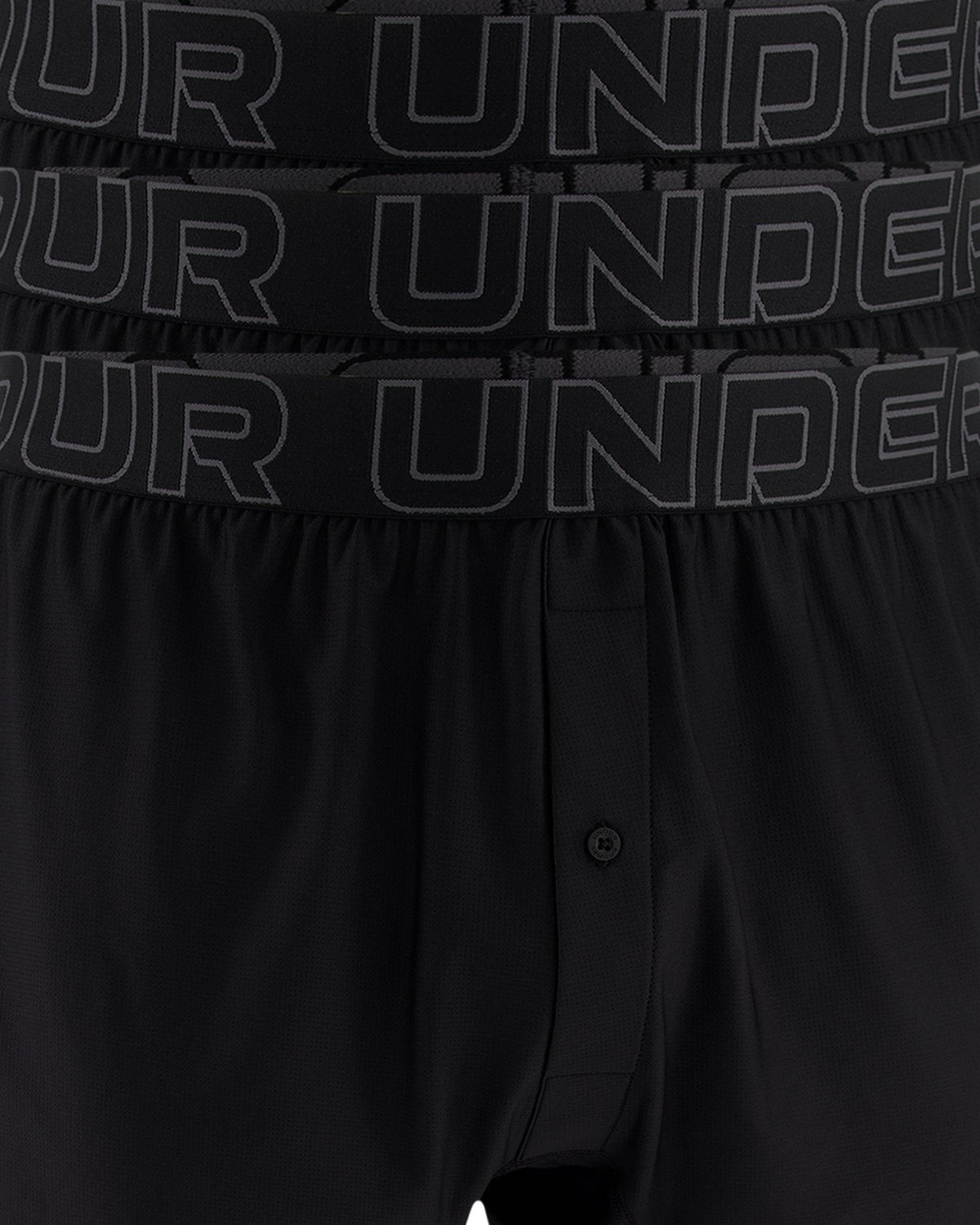 UA Performance Tech Mesh Men's 6" 3-Pack Boxer - Black