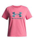 UA Rival Shimmer Girls' Short Sleeve - Pink