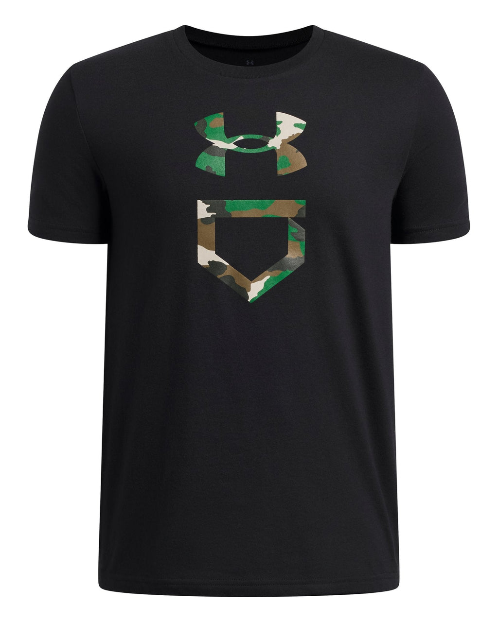 UA Baseball Camo Plate Boys' Short Sleeve - Black
