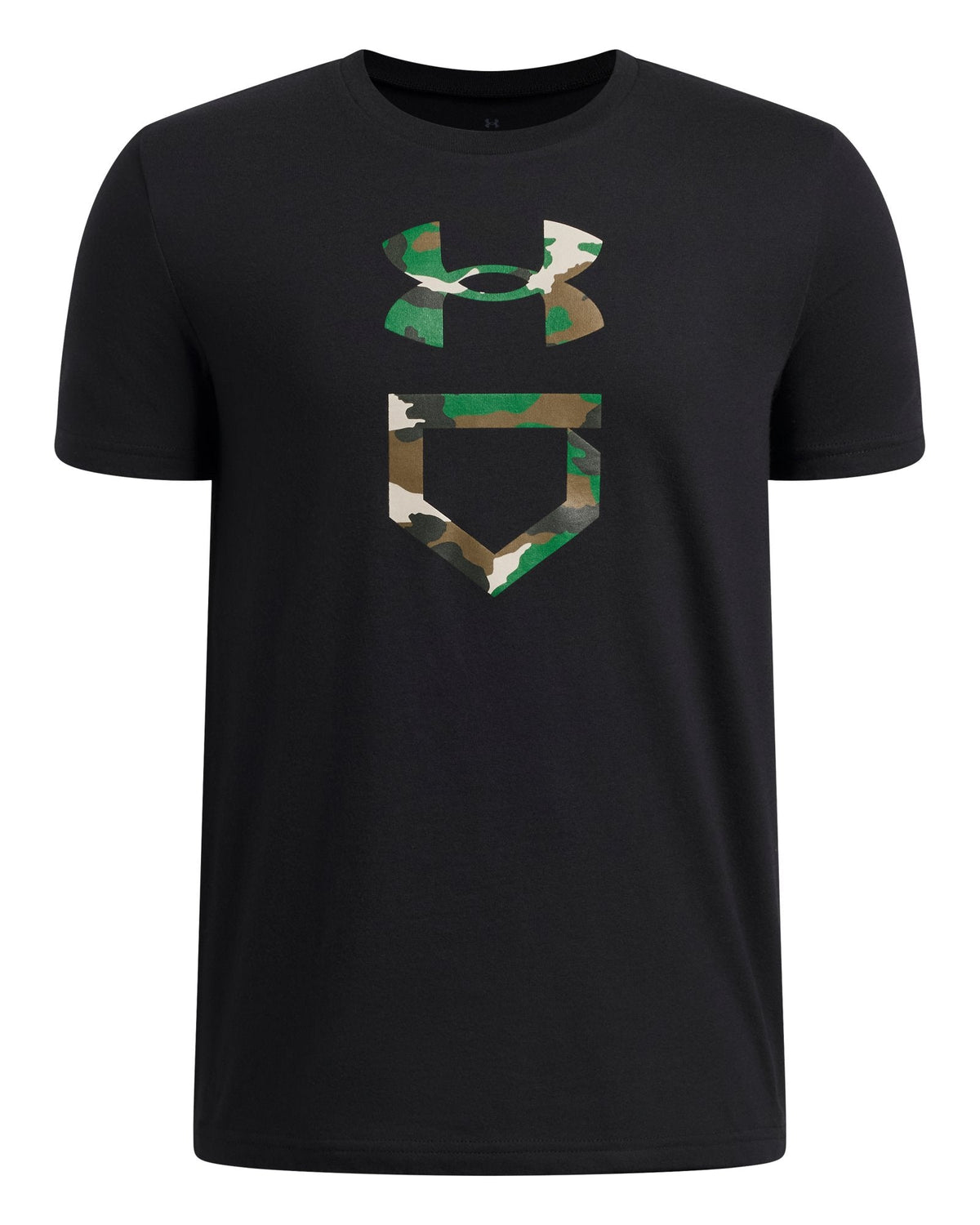 UA Baseball Camo Plate Boys' Short Sleeve - Black