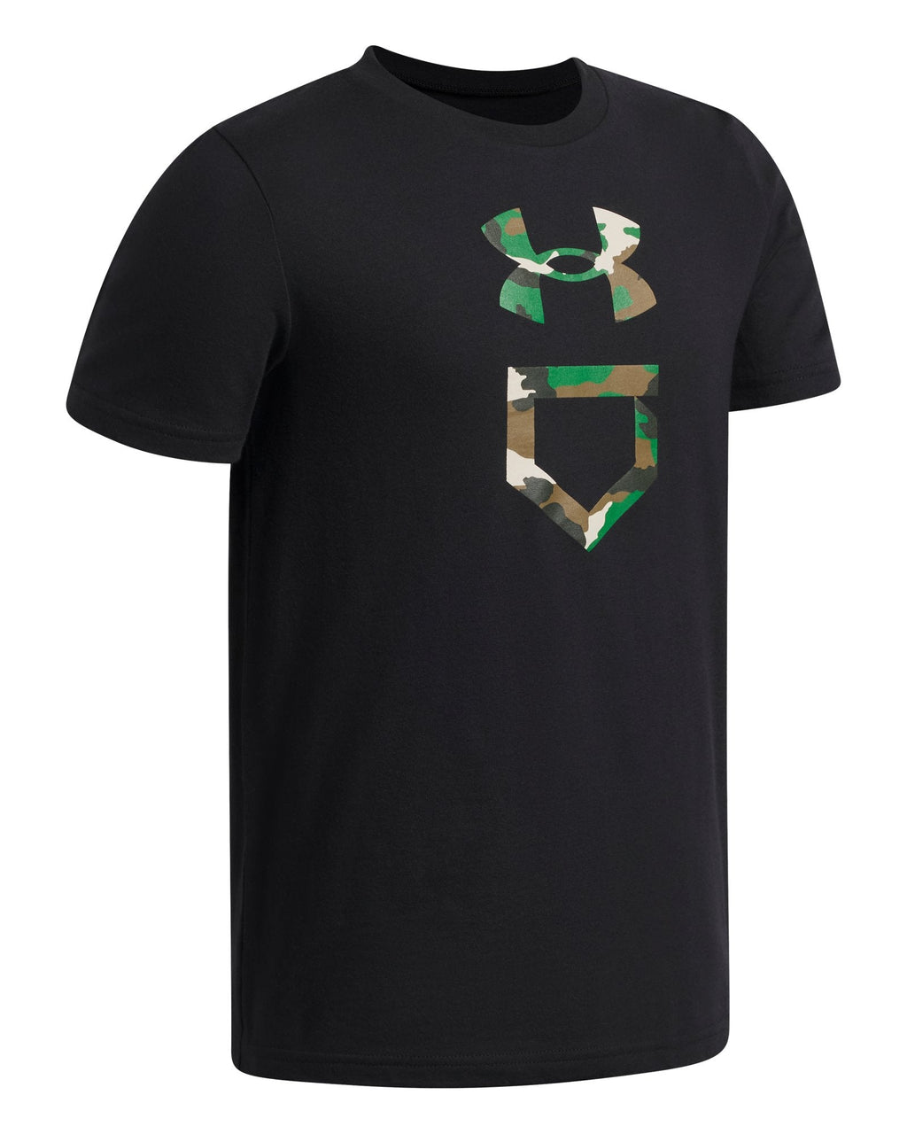 UA Baseball Camo Plate Boys' Short Sleeve - Black