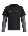 UA Rival Heavyweight CO Wordmark Boys' Hoodie - Black