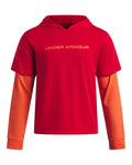 UA Rival Heavyweight CO Wordmark Boys' Hoodie - Red