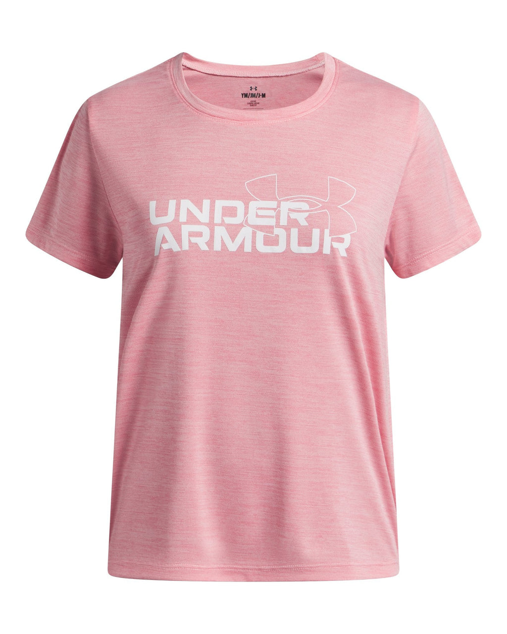 UA Tech™ Twist Wordmark Logo Girls' Short Sleeve - Pink