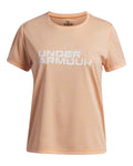 UA Tech™ Twist Wordmark Logo Girls' Short Sleeve - Orange